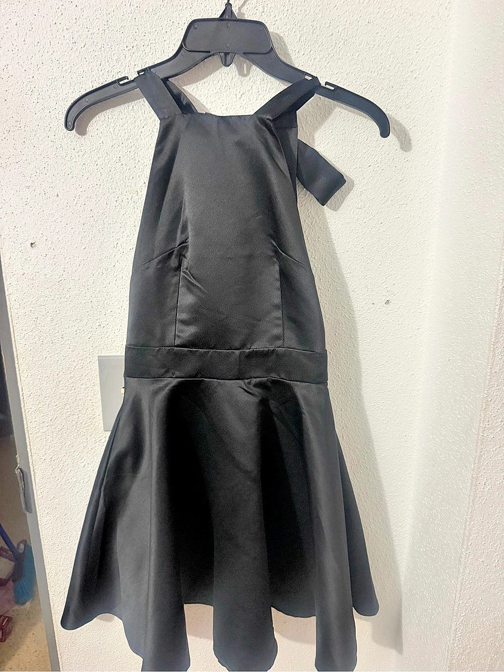 SHEIN Women's Satin Halter Big-Bow Open-Back Fit-And-Flare Mini Dress Mini Dress